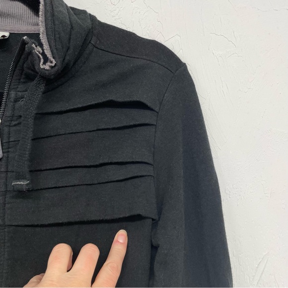Alo Yoga Black Full Zip Raw Hedges Fitness Running Jacket XS - Picture 10 of 12